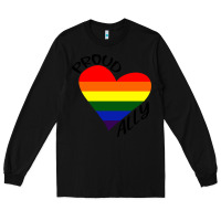 Black proud ally lgbt heart gay pride month Long Sleeve Tee - artisFamous
