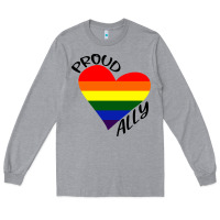 Heather Grey proud ally lgbt heart gay pride month Long Sleeve Tee - artisFamous