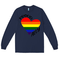 Navy proud ally lgbt heart gay pride month Long Sleeve Tee - artisFamous