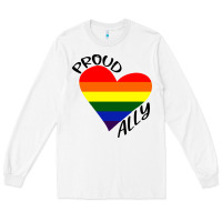 White proud ally lgbt heart gay pride month Long Sleeve Tee - artisFamous