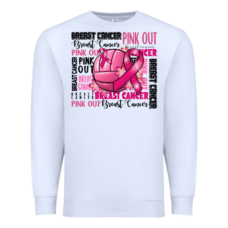 Volleyball Pink Out Breast Cancer Premium Sweatshirt by RanaPortraitStore | Teevron