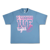 Pebble Blue Together WE Fight Urban Heavy Tee - CowhideDigitalArt