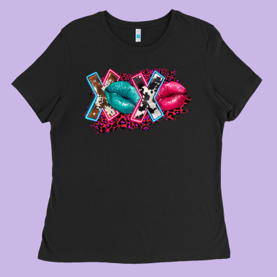 Western Xoxo Ladies Tee Designed By Fadigitalartstudio