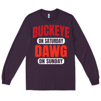 Plum buckeye on saturday Long Sleeve Tee - artisFamous