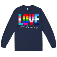 Navy lgbt pride rainbow love lgbtq pride Long Sleeve Tee - artisFamous