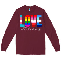 Burgundy lgbt pride rainbow love lgbtq pride Long Sleeve Tee - artisFamous