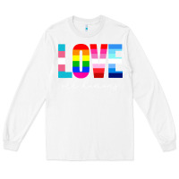 White lgbt pride rainbow love lgbtq pride Long Sleeve Tee - artisFamous