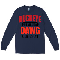 Navy buckeye on saturday Long Sleeve Tee - artisFamous