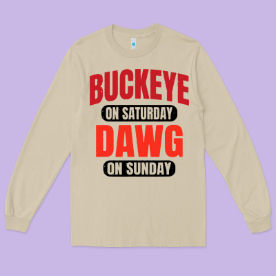Buckeye On Saturday Long Sleeve Tee Designed By Artisfamous