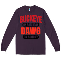 Plum buckeye on saturday Long Sleeve Tee - artisFamous
