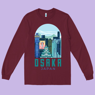 Osaka Japan Long Sleeve Tee Designed By Artisfamous
