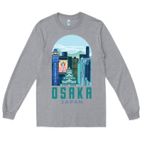 Heather Grey Osaka Japan Long Sleeve Tee - artisFamous