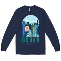 Navy Osaka Japan Long Sleeve Tee - artisFamous
