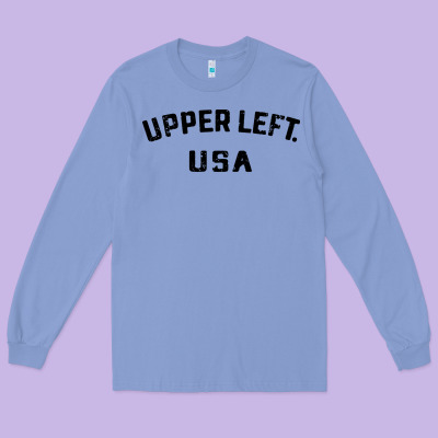 Upper Left Usa Long Sleeve Tee Designed By Artisfamous