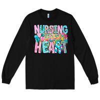 Black Nursing is a work of heart Long Sleeve Tee - CowhideDigitalArt