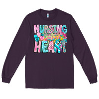 Plum Nursing is a work of heart Long Sleeve Tee - CowhideDigitalArt