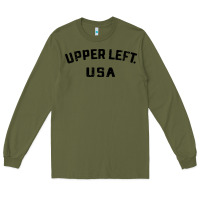 Army Green upper left usa Long Sleeve Tee - artisFamous