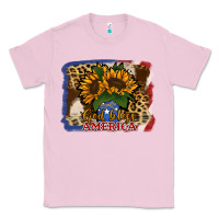 Bubblegum Pink Patriotic Sunflower God Bless America Classic Tee - Jasminsmagicworld