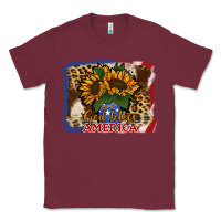 Burgundy Patriotic Sunflower God Bless America Classic Tee - Jasminsmagicworld