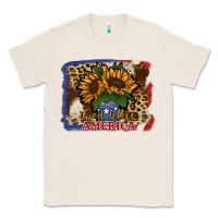 Natural Patriotic Sunflower God Bless America Classic Tee - Jasminsmagicworld