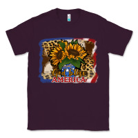Plum Patriotic Sunflower God Bless America Classic Tee - Jasminsmagicworld