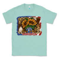 Seafoam Patriotic Sunflower God Bless America Classic Tee - Jasminsmagicworld