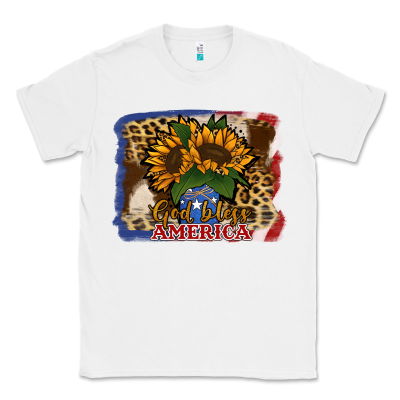 Patriotic Sunflower God Bless America Classic Tee by Jasminsmagicworld | Teevron