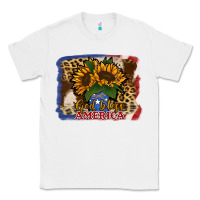 White Patriotic Sunflower God Bless America Classic Tee - Jasminsmagicworld