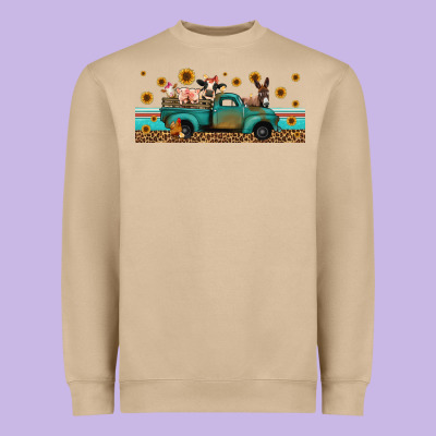 Western Animals Truck Heavyweight Sweatshirt Designed By Jasminsmagicworld
