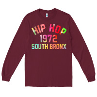 Burgundy hip hop 1972 south bronx Long Sleeve Tee - artisFamous