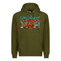 Army Green dachshund mom Premium Hoodie - Artiststas
