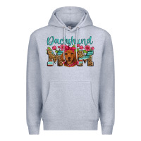 Heather Grey dachshund mom Premium Hoodie - Artiststas