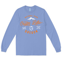 Colony Blue crater lake oregon national park vintage retro Long Sleeve Tee - artisFamous