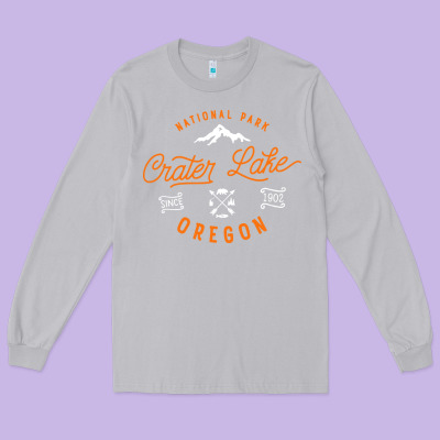 Crater Lake Oregon National Park Vintage Retro Long Sleeve Tee Designed By Artisfamous