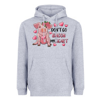 Heather Grey Valentine's Day Don't Go Bacon My Heart Heavyweight Hoodie - RanaPortraitStore