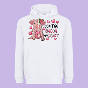 Valentine's Day Don't Go Bacon My Heart Heavyweight Hoodie Designed By Ranaportraitstore