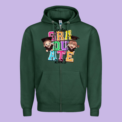 Kinder Graduate 2023 Zipper Hoodie Designed By Ranaportraitstore