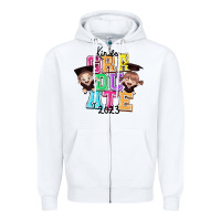 White kinder graduate 2023 Zipper Hoodie - RanaPortraitStore