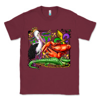 Burgundy mardi gras pelican crawfish crocodile Classic Tee - OliviaCreatesArt