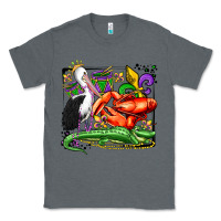 Charcoal Heather mardi gras pelican crawfish crocodile Classic Tee - OliviaCreatesArt