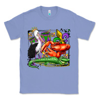 Colony Blue mardi gras pelican crawfish crocodile Classic Tee - OliviaCreatesArt