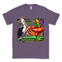 Lavender mardi gras pelican crawfish crocodile Classic Tee - OliviaCreatesArt