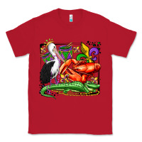 Red mardi gras pelican crawfish crocodile Classic Tee - OliviaCreatesArt