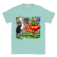 Seafoam mardi gras pelican crawfish crocodile Classic Tee - OliviaCreatesArt