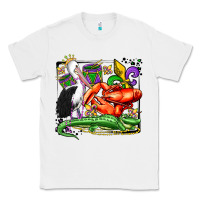 White mardi gras pelican crawfish crocodile Classic Tee - OliviaCreatesArt