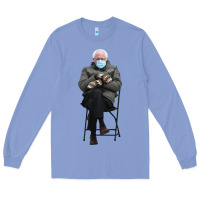 Colony Blue bernie sitting in the cold with mittens meme Long Sleeve Tee - artisFamous