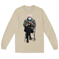Mushroom bernie sitting in the cold with mittens meme Long Sleeve Tee - artisFamous