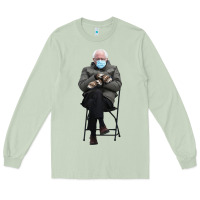 Matcha bernie sitting in the cold with mittens meme Long Sleeve Tee - artisFamous