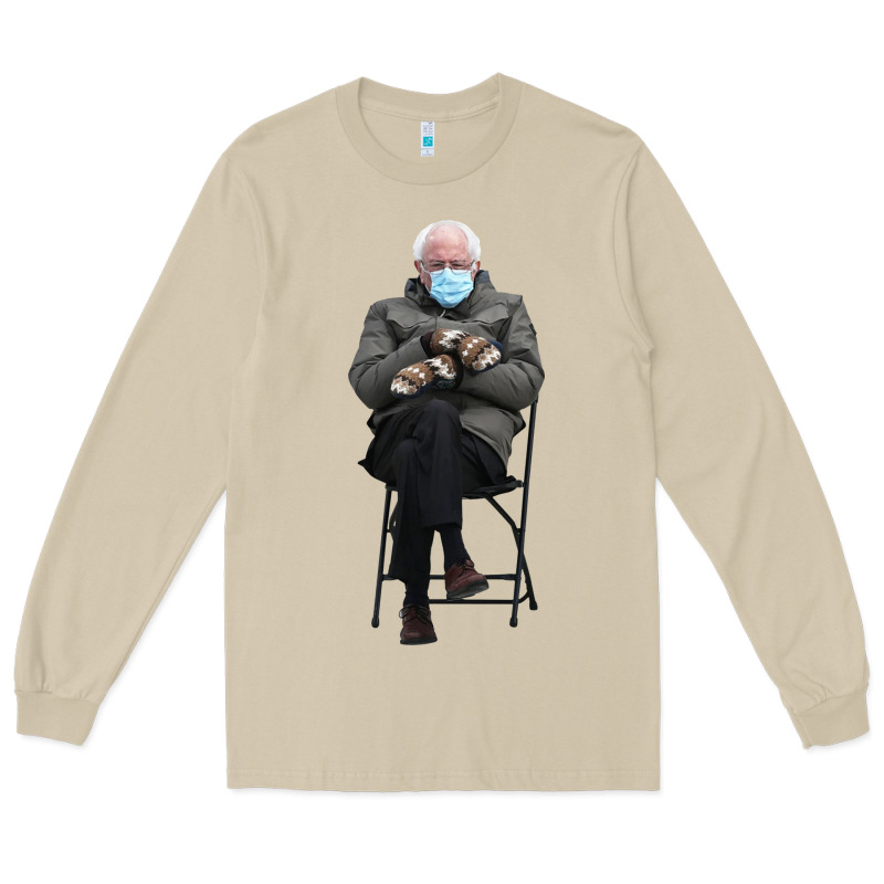 Bernie Sitting In The Cold With Mittens Meme Long Sleeve Tee by artisFamous | Teevron