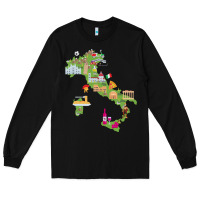 Black Italy map Long Sleeve Tee - artisFamous